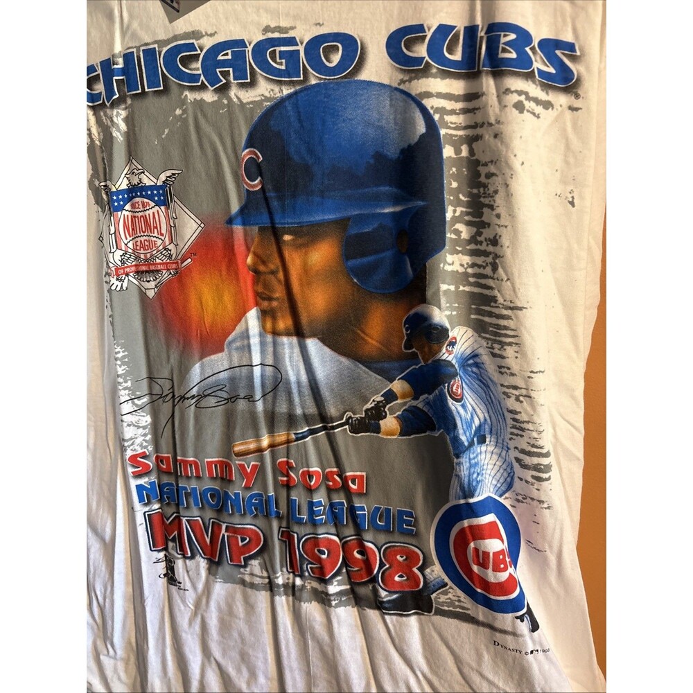Vintage 1998 Sammy Sosa NL MVP Home Run Tour T-Shirt MLB Chicago Cubs XL - Picture 13 of 16